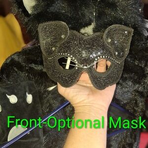 Kids full black cat costume